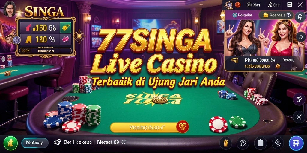Screenshot gameplay <strong>77SINGA</strong> yang menampilkan pengalaman Live Casino yang menghibur.