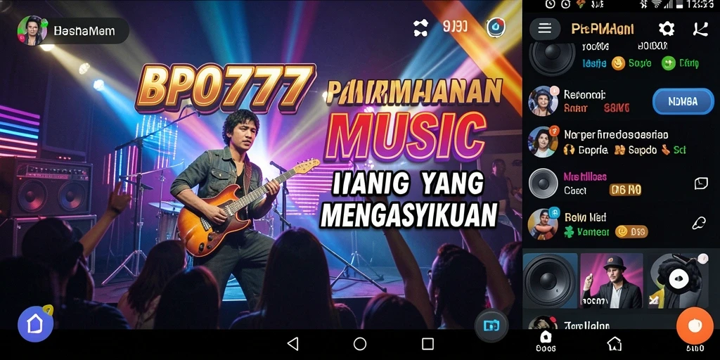 Tampilan gameplay yang menarik dari BPO777 dengan berbagai pilihan lagu.