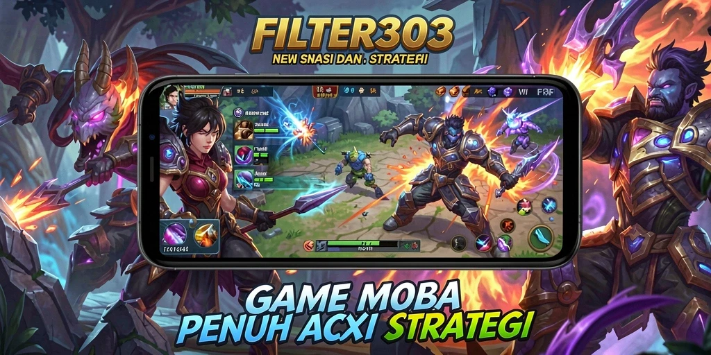 Tampilan seru gameplay dalam pertarungan MOBA yang mendebarkan.
