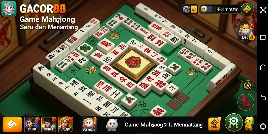Screenshot gameplay GACOR88 yang menampilkan suasana permainan Mahjong yang seru.