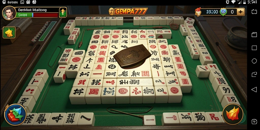 Screenshot gameplay GEMPA777 menunjukkan keseruan bermain Mahjong.