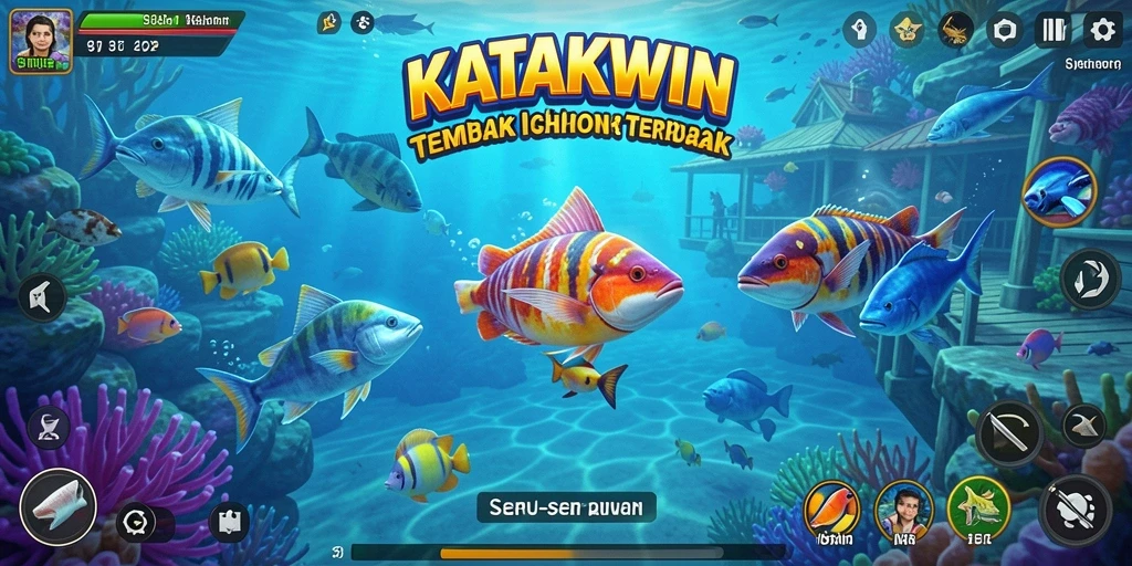 Tampilan gameplay KATAKWIN yang menakjubkan dari dunia bawah laut.