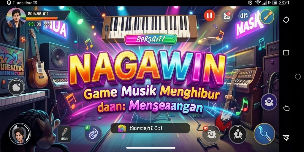 Tampilan screenshot NAGAWIN menampilkan gameplay musik yang menarik.