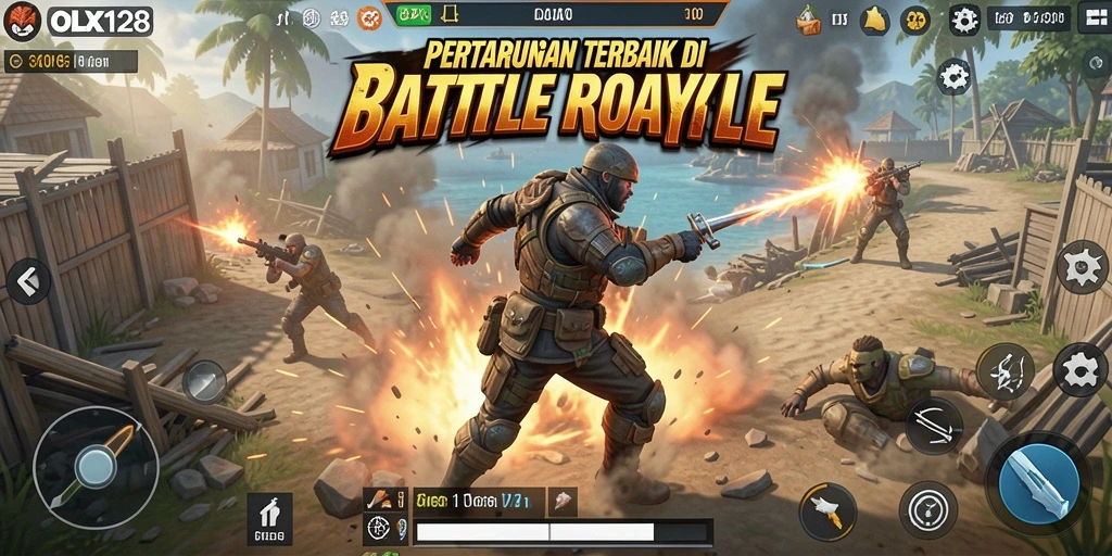 Gameplay seru dan mendebarkan dari OLX128 Battle Royale.