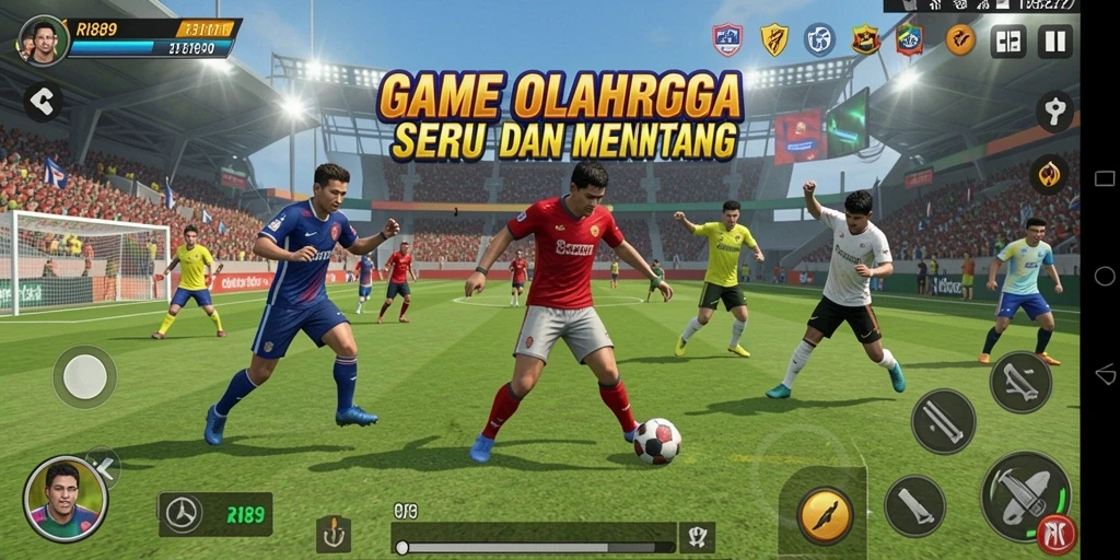 Screenshot dari gameplay yang menampilkan aksi olahraga menarik.