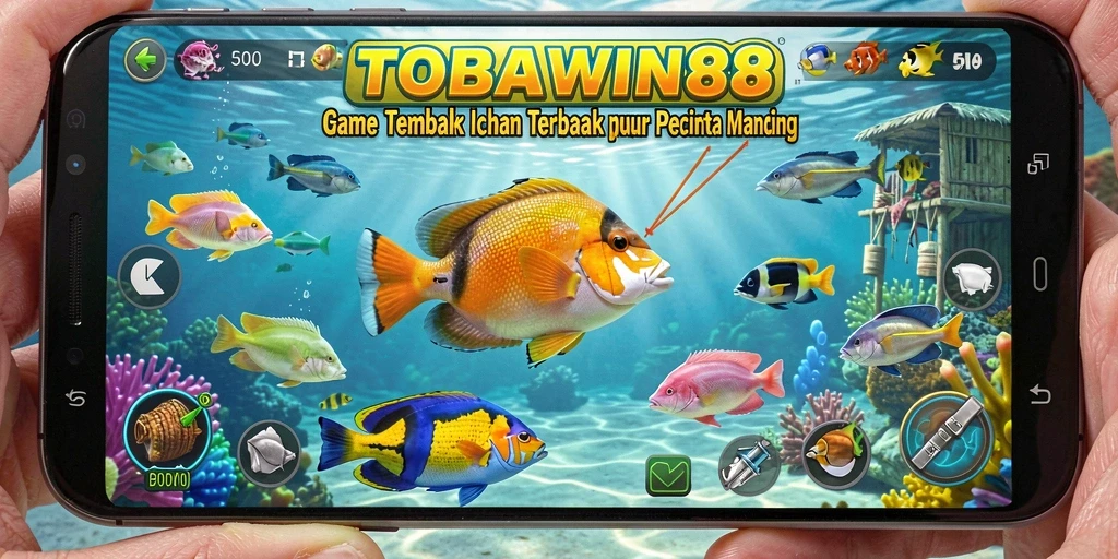 Tangkapan layar gameplay seru dari TOBAWIN88, menampilkan aksi tembak ikan.