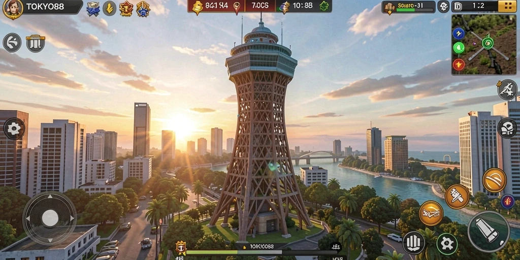 Gameplay seru di TOKYO88 dengan menara yang beragam.